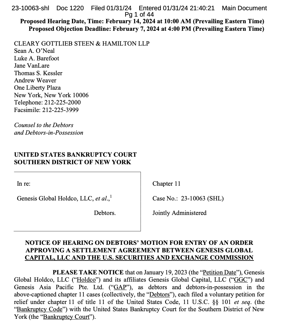 Genesis reaches $21M settlement with SEC over Gemini Earn program