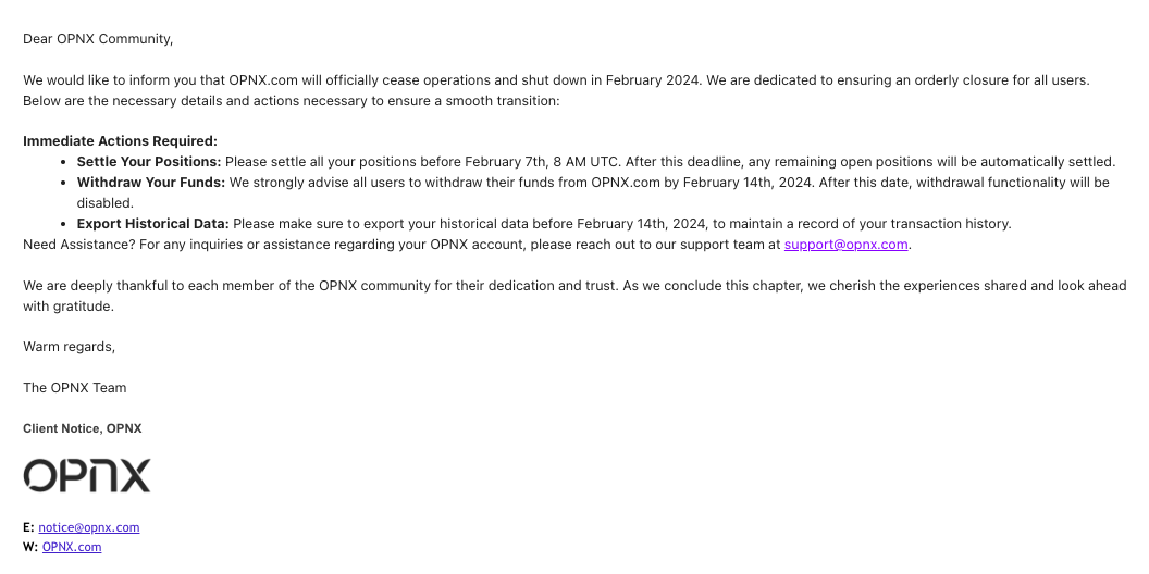 Three Arrows Capital co-founders’ OPNX exchange is shutting down