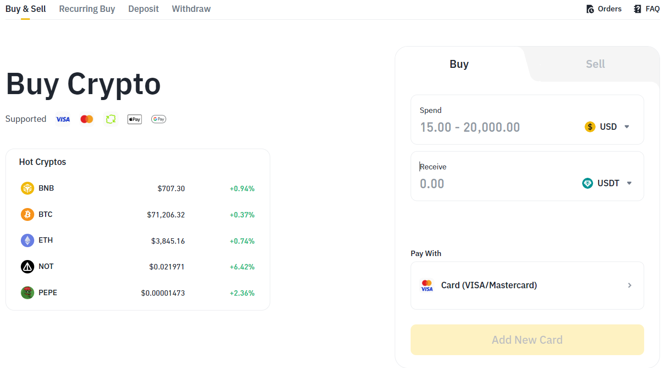 Binance reinstates crypto buys via Mastercard