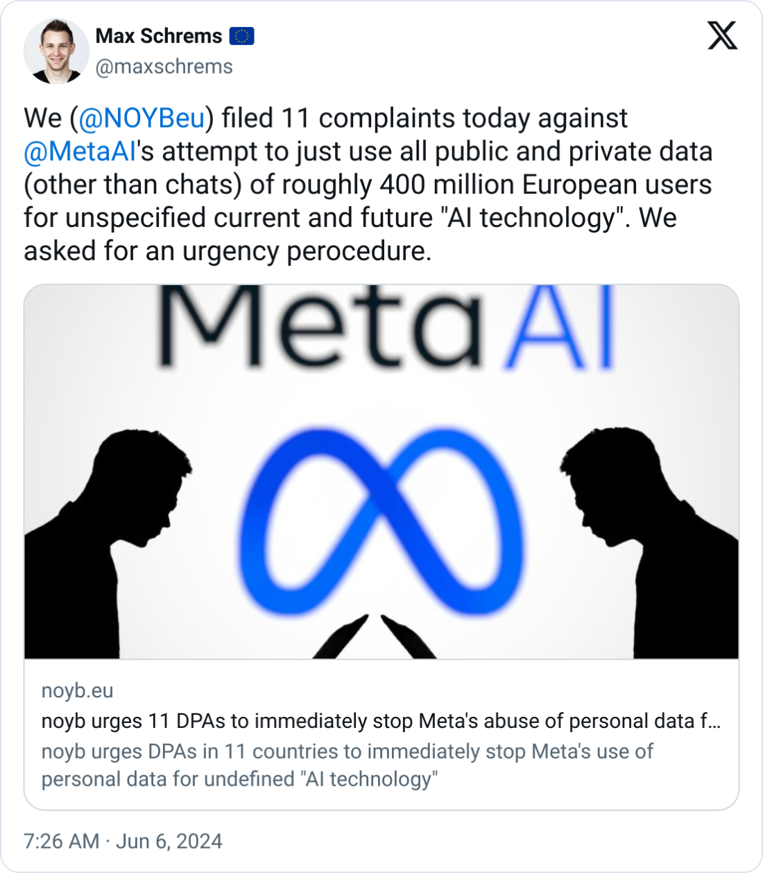 Meta faces backlash in EU for AI data usage without user consent