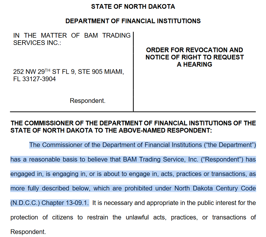 North Dakota latest US state to revoke Binance.US license