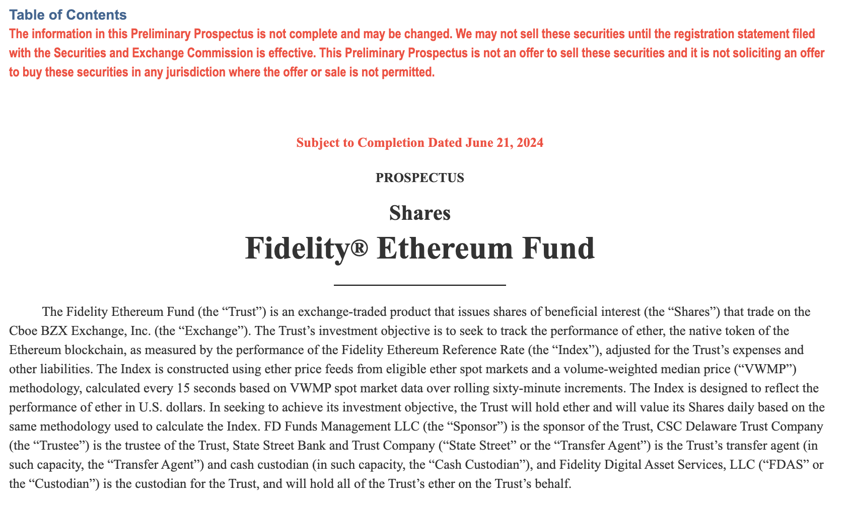 Fidelity amends Ether ETF Filing, discloses $4.7M in seed capital