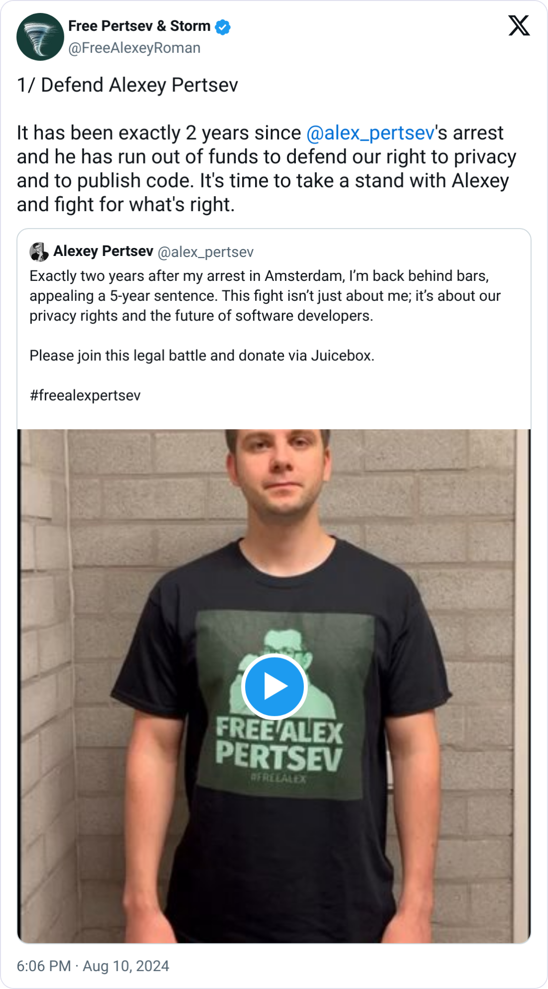 Tornado Cash dev Alexey Pertsev seeks more funding for legal appeal