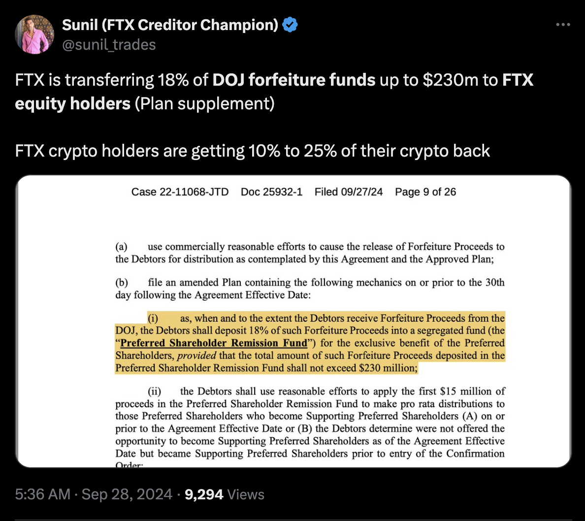 FTX creditors only getting ‘10-25% of their crypto back’ — Creditor