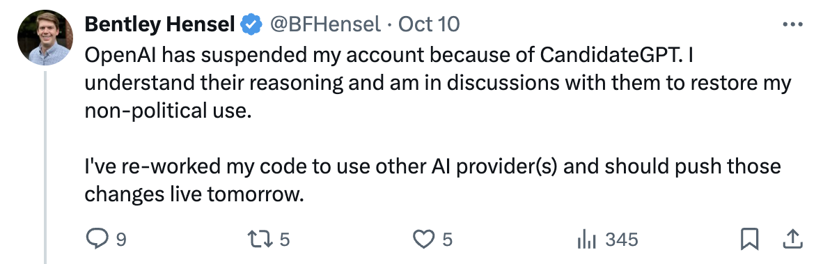 AI-powered bot stands in for absent candidate in Virginia debate