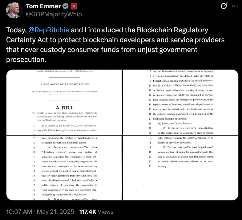 US lawmaker reintroduces bill amid pushback on Trump's crypto ties
