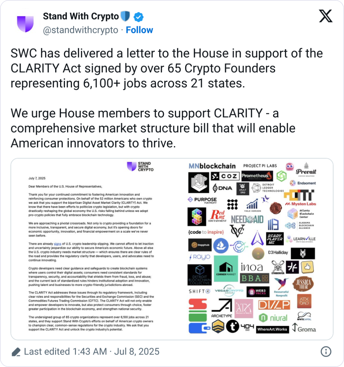 Coinbase crypto lobby urges Congress to back major crypto bill